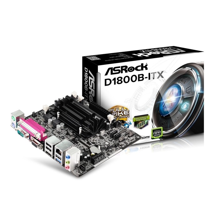 Материнская плата Asrock D1800B-ITX, 2xDDR3, mini-ITX, Ret