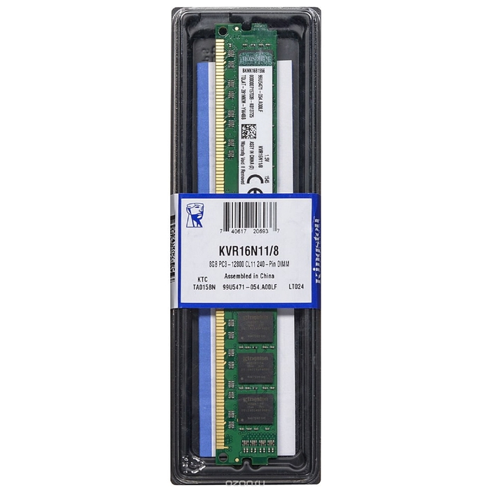 Память DDR3 8Gb 1600MHz Kingston KVR16N11/8 RTL PC3-12800 CL11