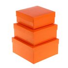 Набор коробок 3в1 "Оранжевый однотонный", 19 х 19 х 9,5 - 15,5 х 15,5 х 6,5 см