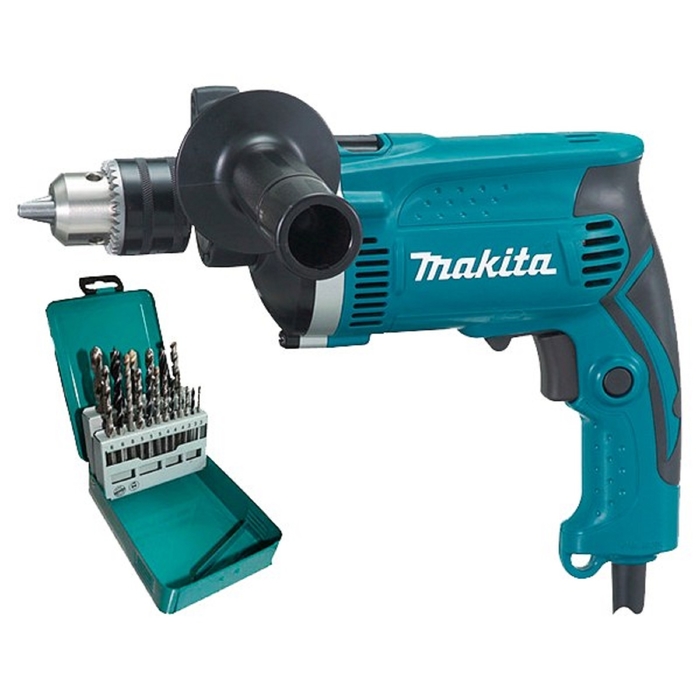 Дрель ударная Makita HP1630KX2 710Вт патрон:кулачковый реверс (кейс в комплекте)