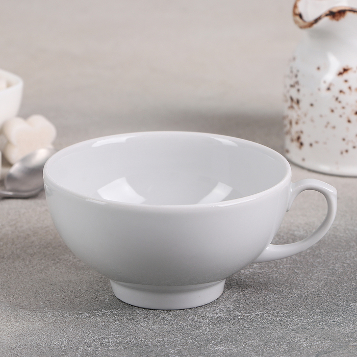 Чашка чайная Дулевский фарфор «Рубин», 220 мл, цвет белый