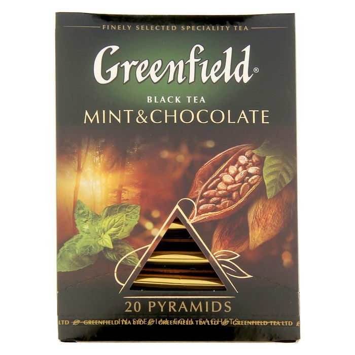 Greenfield double mint. Гринфилд минт энд шоколад. Чай Гринфилд энд минт. Greenfield Mint and Chocolate. Шоколад пирамидками.