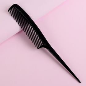 Расчёска с хвостиком, 21 × 3 см, цвет чёрный