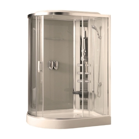 Душевая кабинка Comforty 183R, стекло прозрачное, задняя панель слоновая кость, 120 х 85 х 215 см