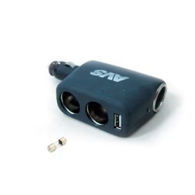 Разветвитель прикуривателя AVS CS311U, 12/24 В, на 3 выхода + USB