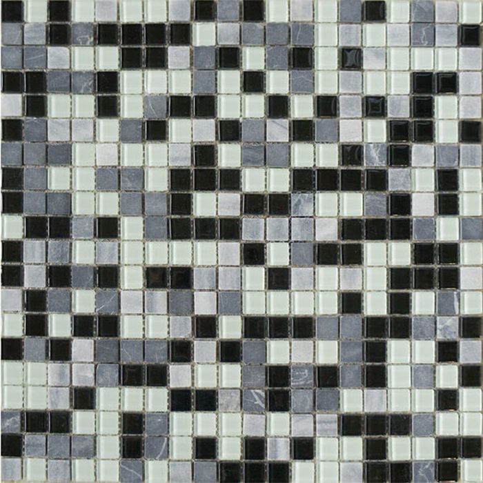 Mозаика стеклянная Elada Mosaic HK-44 Crystal+Stone, мраморная, 327х327х4 мм