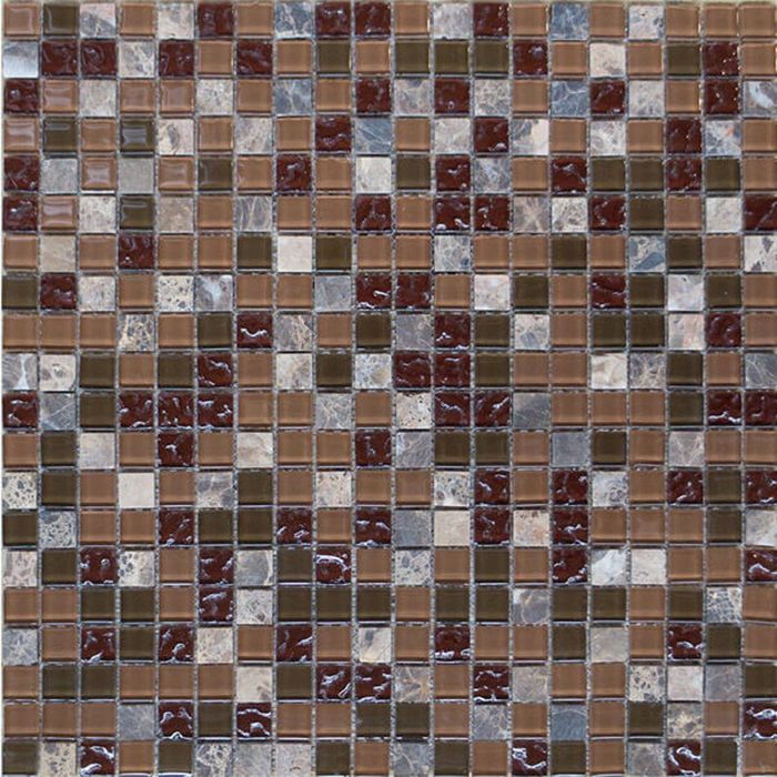 Mозаика стеклянная Elada Mosaic HK-49 Crystal+Stone, сливовая, 327х327х4 мм