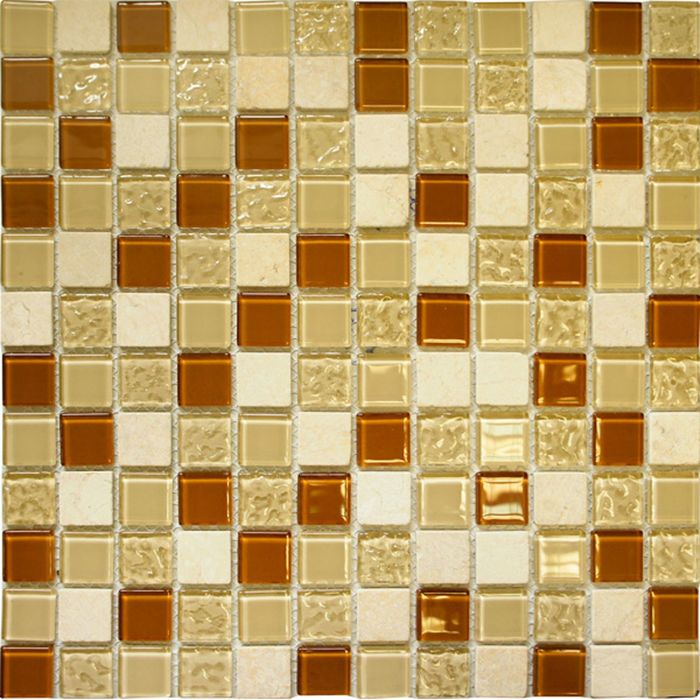 Mозаика стеклянная Elada Mosaic CTB 53, карамельная Crystal+Stone, 327х327х4 мм