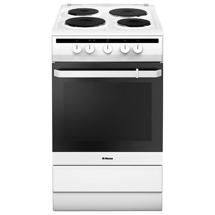 Плита электрическая Hansa FCEW53001, 4 конф., 69 л, эмаль, без гриля, белая