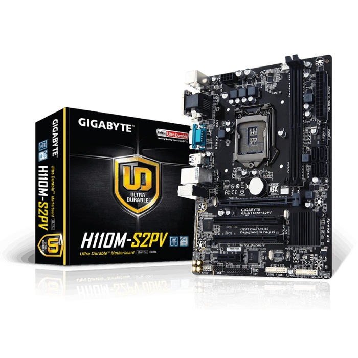 Материнская плата Gigabyte GA-H110M-S2PV, Soc-1151, Intel H110, 2xDDR4, mATX, Ret