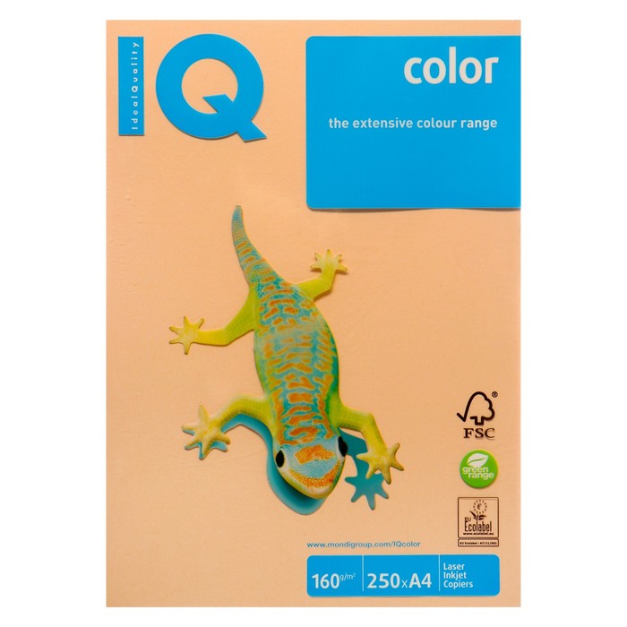 Бумага цветная IQ COLOR (А4,160г,SA24-темно-кремовый) пачка 250л.