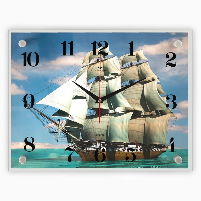 Часы настенные прямоугольные "Корабль", 40х30 см - фото 27849