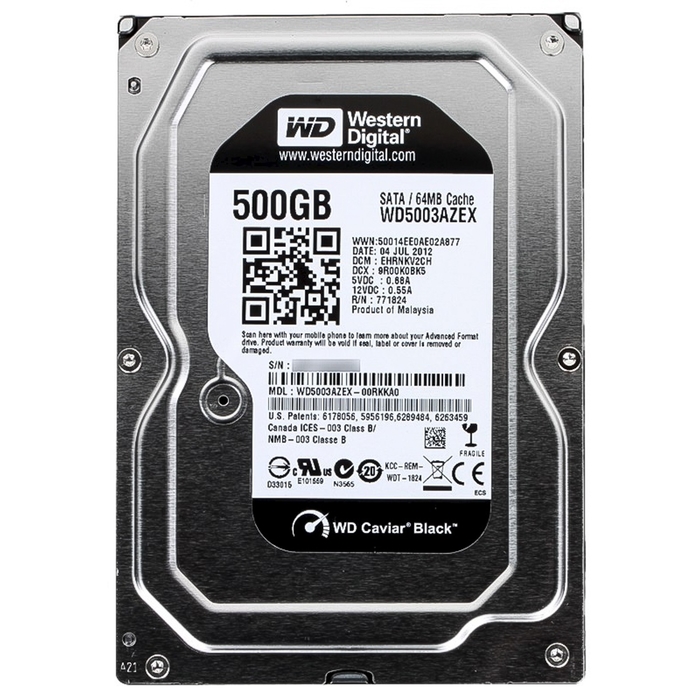 Жесткий диск WD Original SATA-III 500Gb WD5003AZEX Caviar Black