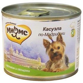Влажный корм Мнямс "Касуэла по-Мадридски" для собак, кролик с овощами, ж/б, 200 г