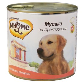 Влажный корм Мнямс "Мусака по-Ираклионски" для собак, ягненок с овощами, ж/б, 600 г