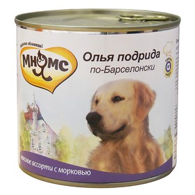 Влажный корм Мнямс "Олья Подрида по-Барселонски"для собак, мясное ассорти с морковью, 600г