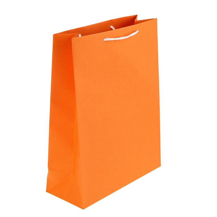 Пакет подарочный 32 х 25 х 10 см, оранжевый