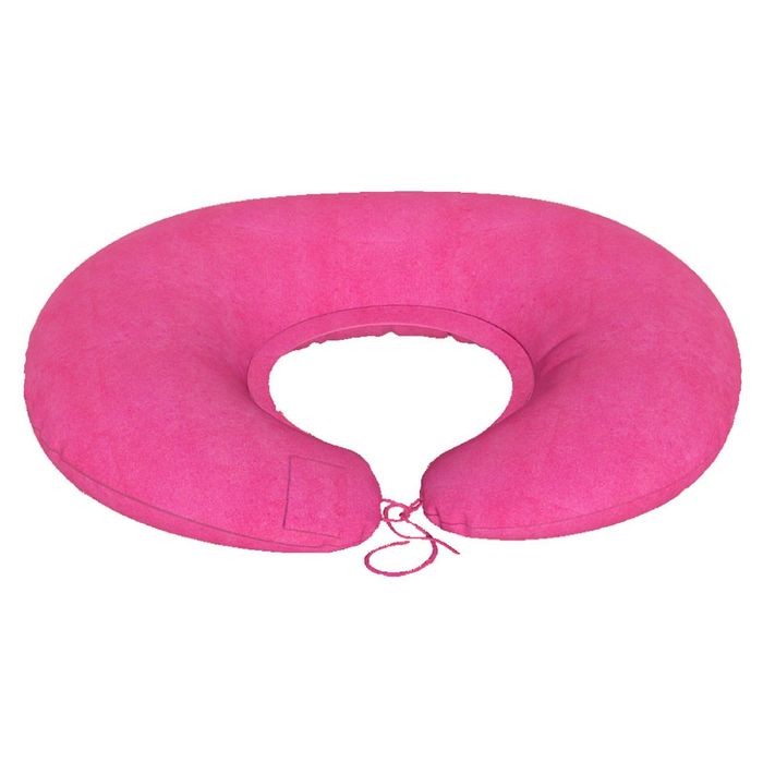 Подушка для беременных Подкова, ткань плюш, цвет розовый, гранулы