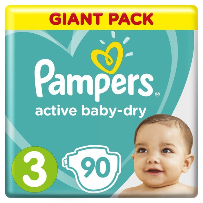 Подгузники Pampers Active Baby 3 midi, (6-10 кг), 90 шт