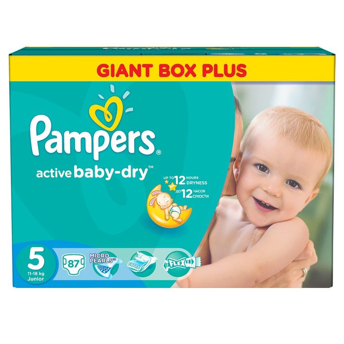 Подгузники Pampers Active Baby Junior 11–18 кг, 87 шт