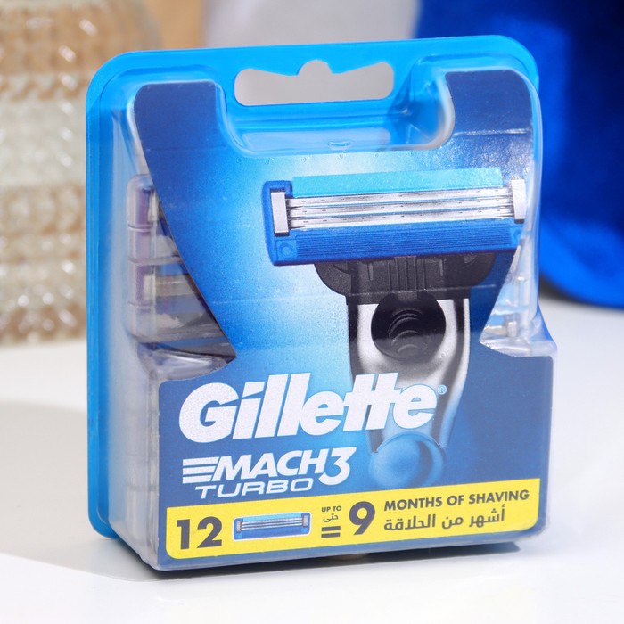 Сменные кассеты Gillette Mach 3 Turbo Aloe, 12 шт