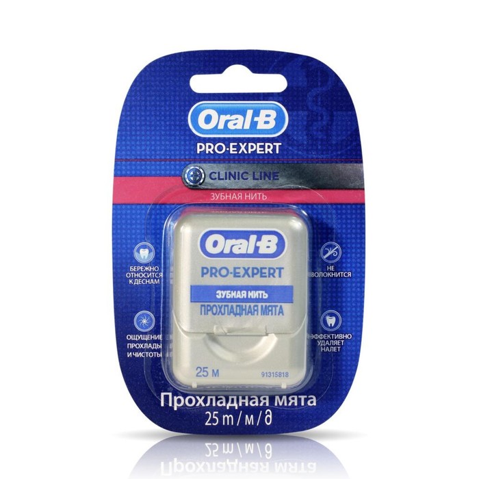 Зубная нить Oral-B Pro-Expert Clinic Line &quot;Прохладная мята&quot;, 25 м