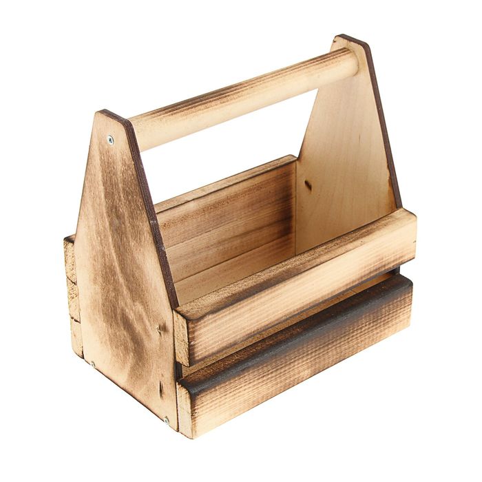 Деревянный ящик с ручкой для инструментов фото