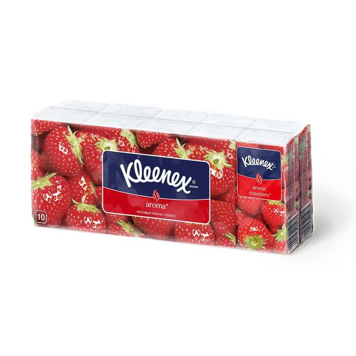 Платочки бумажные Kleenex Aroma клубника, 10 шт.