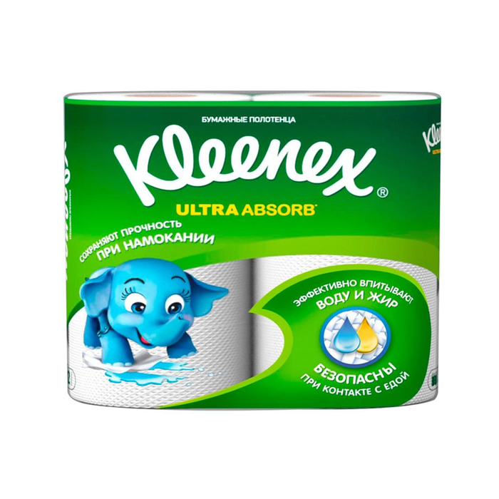 Полотенца бумажные Kleenex Ultra Absorb, 56 листов, 2 рулона