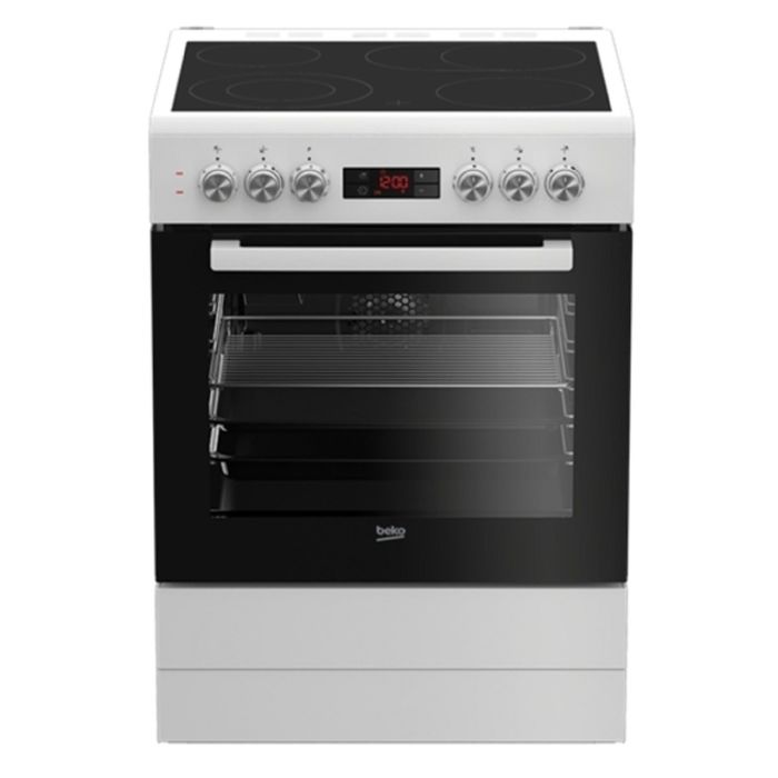 Плита электрическая Beko FSM67320GWS, 4 конф., 65 л, стеклокерамика, гриль, белая