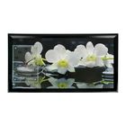 Часы-картина настенные, серия: Цветы, "Белые орхидеи", 50 х 100 см - фото 890297