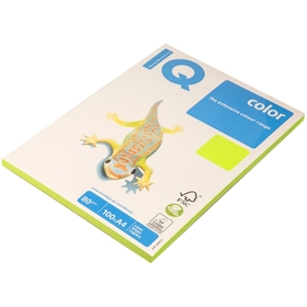 Бумага цветная А4 100 л, IQ COLOR Neon, 80 г/м2, зеленый неон, NEOGN