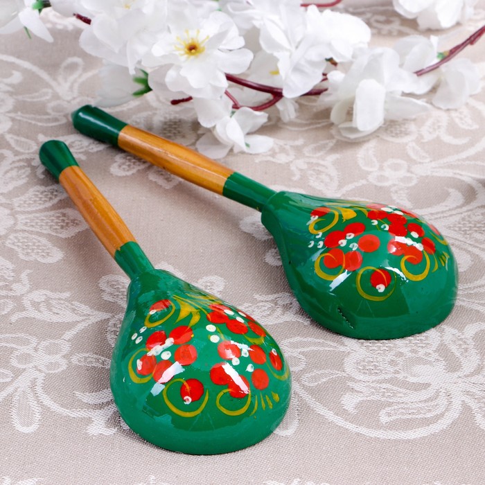 Ложка «Зеленушка», столовая, 19×6 см, хохлома, микс