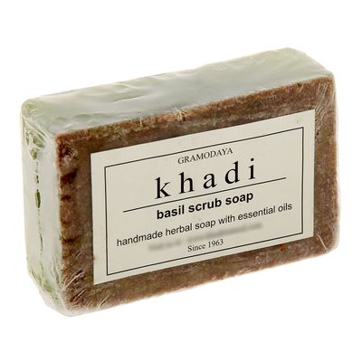 Скрабы для тела скраб мыло. Мыло-скраб базилик Khadi. Мыло Кхади Basil Scrub Soap 125г. Натуральное мыло-скраб "Khadi". Твердое мыло скраб.