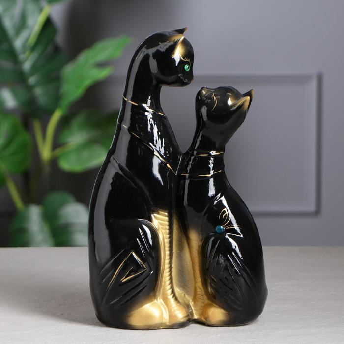 Копилка "Коты Скифы", глянец, чёрная с золотом, 28 см