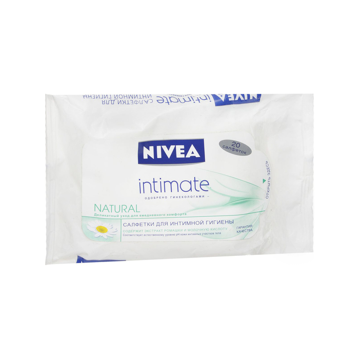 Салфетки для интимной гигиены Nivea Natural, 20 шт