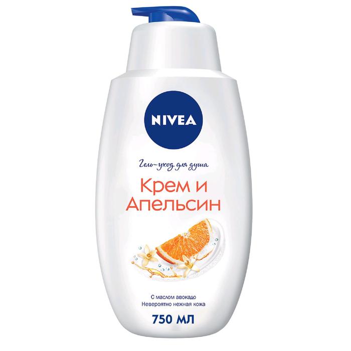 Гель-уход для душа Nivea &quot;Крем апельсин&quot;, 750 мл