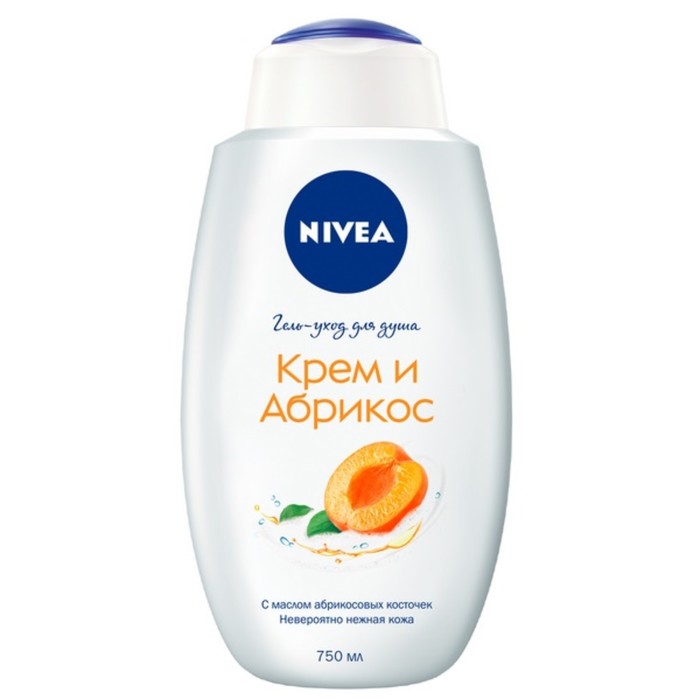 Крем-гель для душа Nivea &quot;Молоко и абрикос&quot;, 750 мл