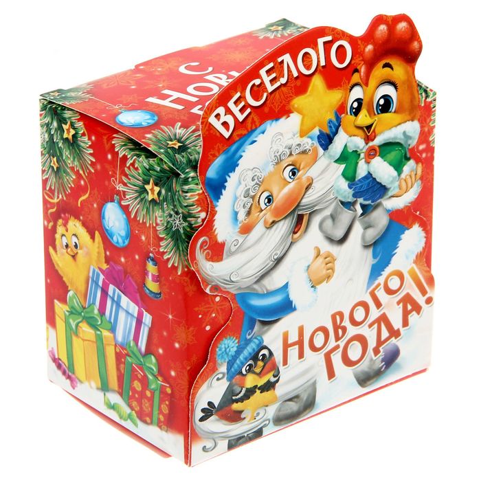Складная коробка фигурная «Весёлого Нового года», 8 х 8 х 6 см.