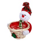 Конфетница «Снеговик в колпачке», с шарфом, 100 г - фото 1418066