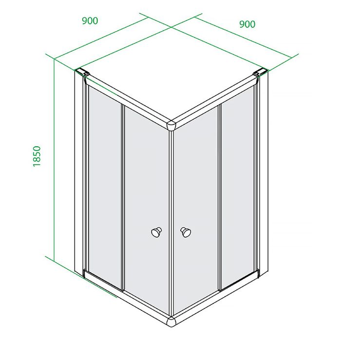 Душевое ограждение IDDIS TC90BL, без поддона