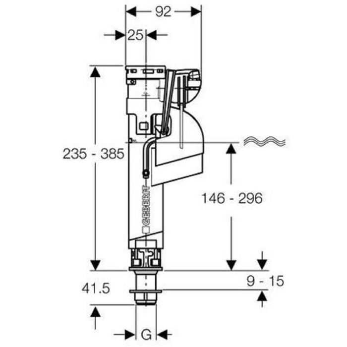 Впускной клапан Geberit 281.208.00.1 Impuls360 1/2&quot;, для наружного бачка