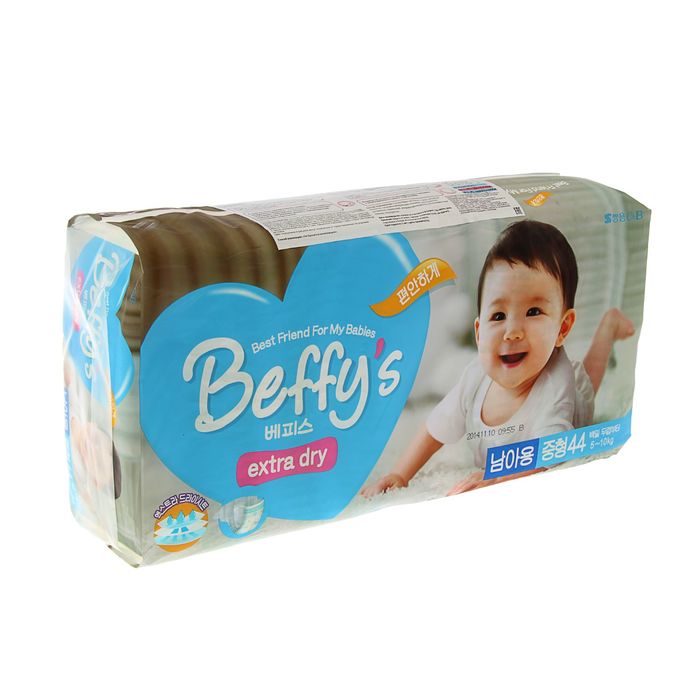 Подгузники Beffys extra dry M (5-10 кг) для мальчиков, 44 шт.