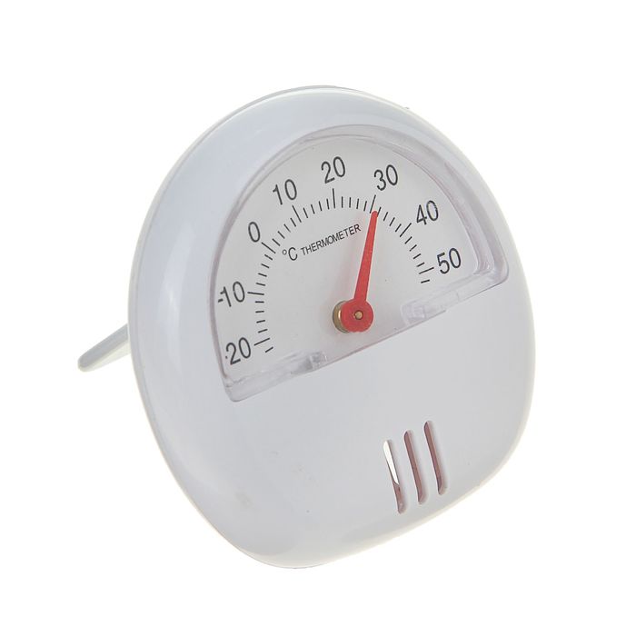 Термометр универсальный, механический, крепление магнит, d=5.5 см, белый - фото 166050