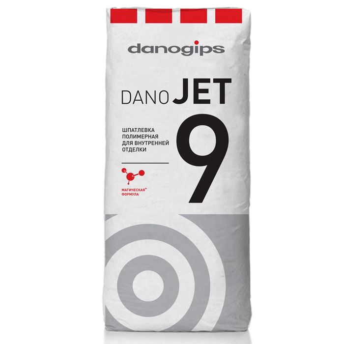 Шпатлёвка финишная полимерная для внутренней отделки Dano Jet 9, 20 кг (48 шт/пал)