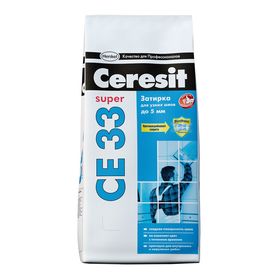 Затирка для узких швов до 5 мм Ceresit CE33 Super №16, графит, 2 кг (9 шт/кор, 480 шт/пал)
