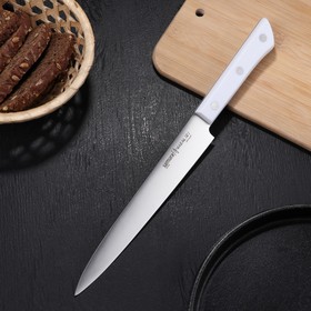 Нож Samura HARAKIRI для нарезки, слайсер, лезвие 19,5 см, белая рукоять, сталь AUS-8