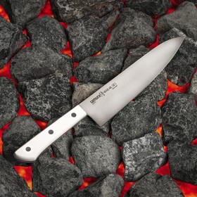 Нож Samura HARAKIRI шеф, лезвие 20,8 см, белая рукоять, сталь AUS-8