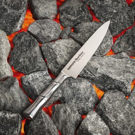 Нож кухонный SAMURA BAMBOO универсальный, лезвие: 15 см, с ручкой из стали сталь AUS-8