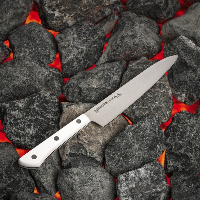 Нож кухонный универсальный, Samura Harakiri, лезвие 15 см, белая рукоять, сталь AUS-8 - фото 29175